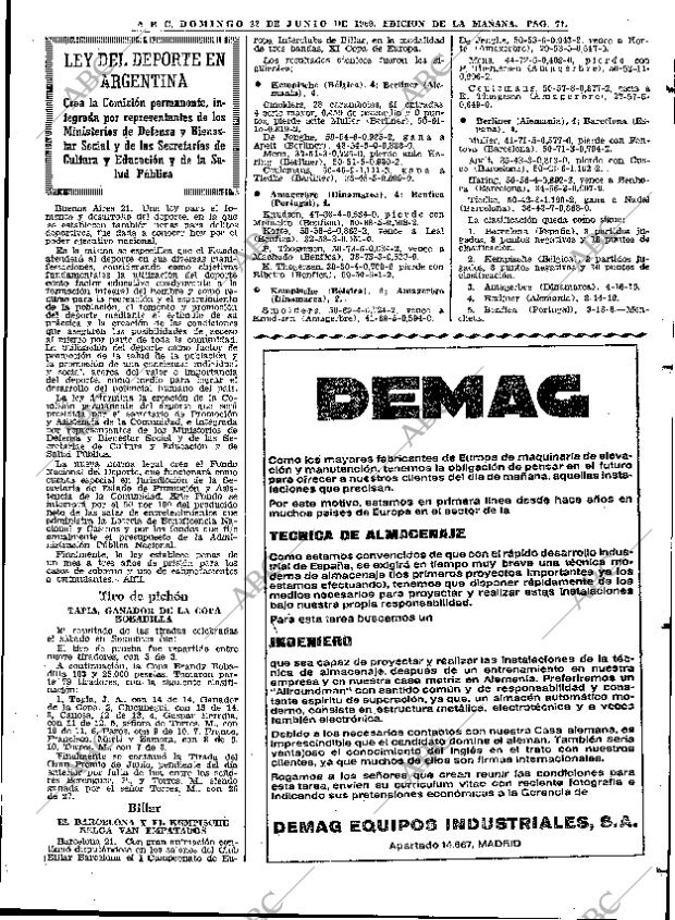 ABC MADRID 22-06-1969 página 71