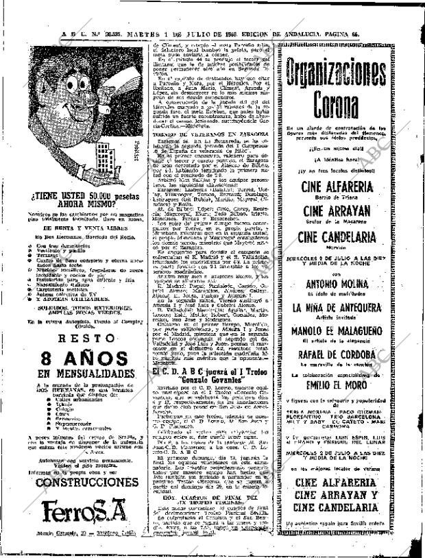 ABC SEVILLA 01-07-1969 página 66