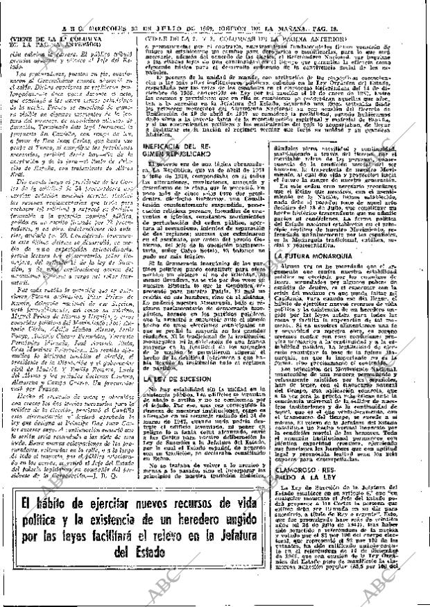 ABC MADRID 23-07-1969 página 18