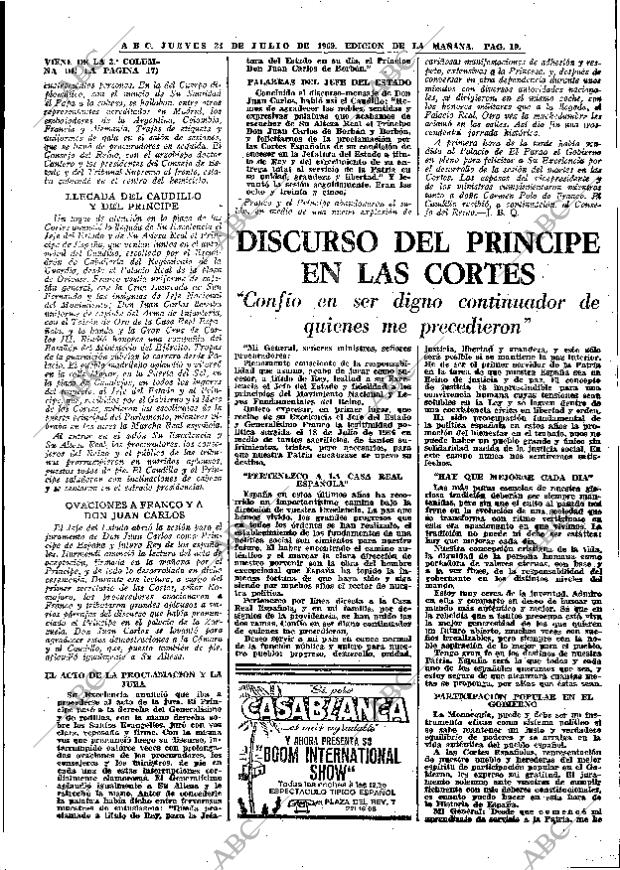ABC MADRID 24-07-1969 página 19