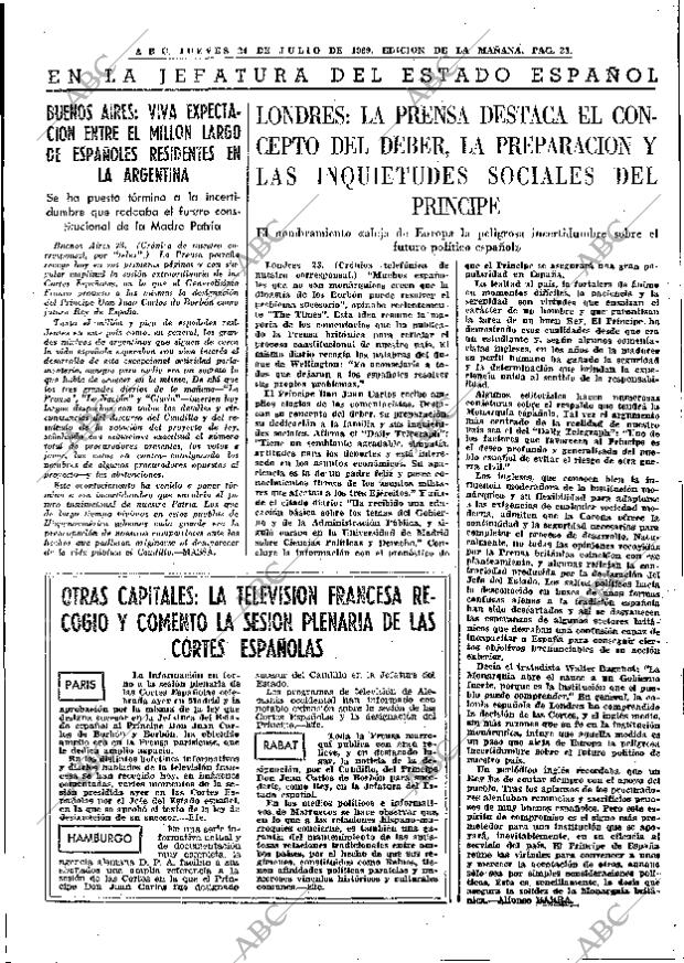 ABC MADRID 24-07-1969 página 23