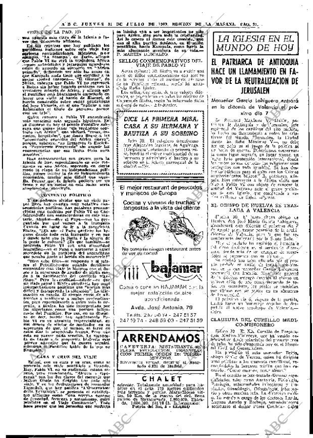 ABC MADRID 31-07-1969 página 21