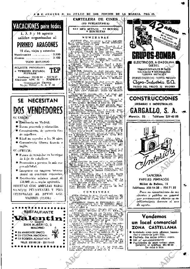 ABC MADRID 31-07-1969 página 65