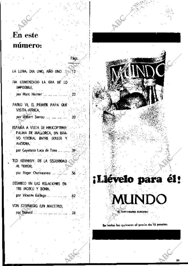 BLANCO Y NEGRO MADRID 09-08-1969 página 21
