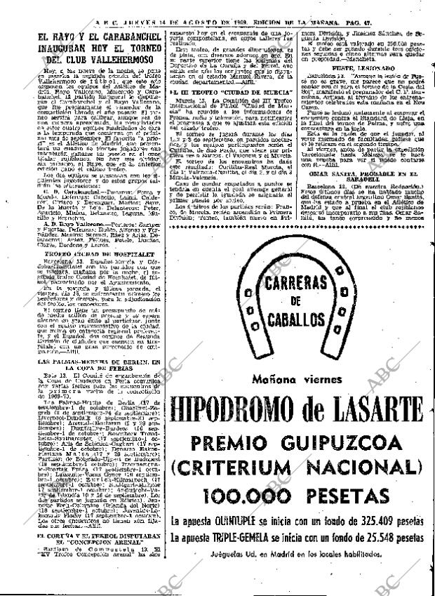 ABC MADRID 14-08-1969 página 47