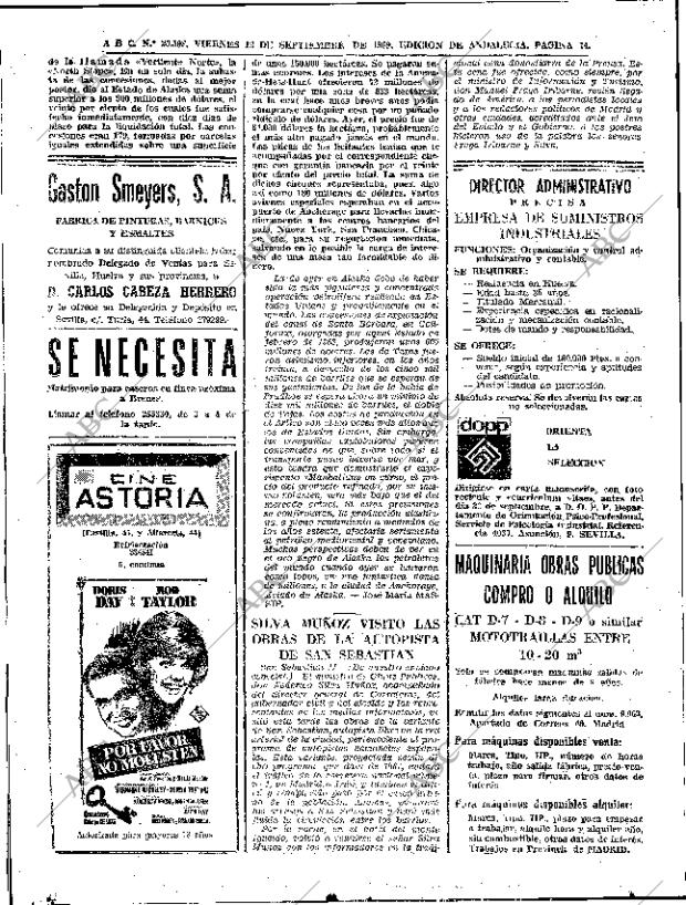 ABC SEVILLA 12-09-1969 página 74