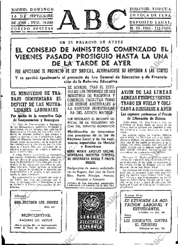 ABC MADRID 14-09-1969 página 13