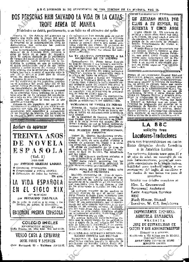 ABC MADRID 14-09-1969 página 31