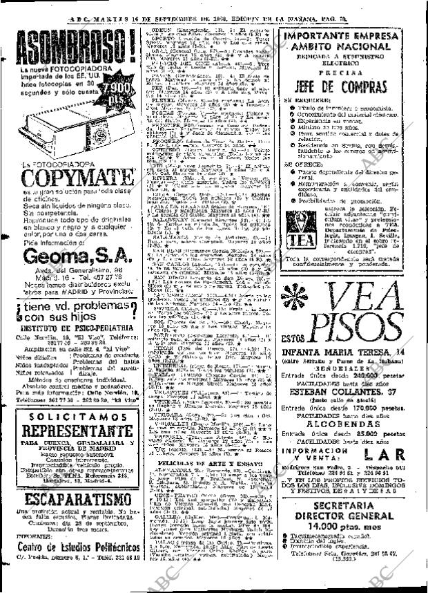 ABC MADRID 16-09-1969 página 70