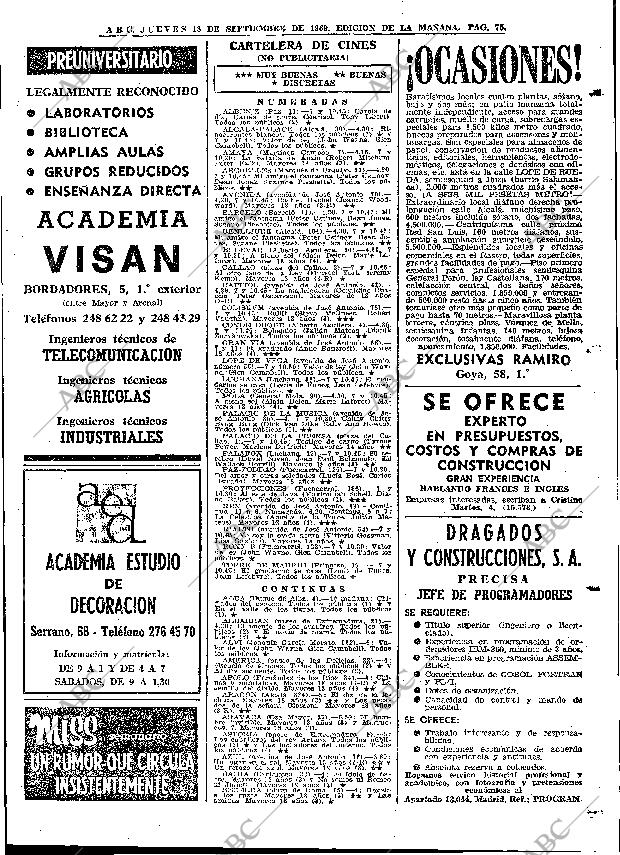 ABC MADRID 18-09-1969 página 75