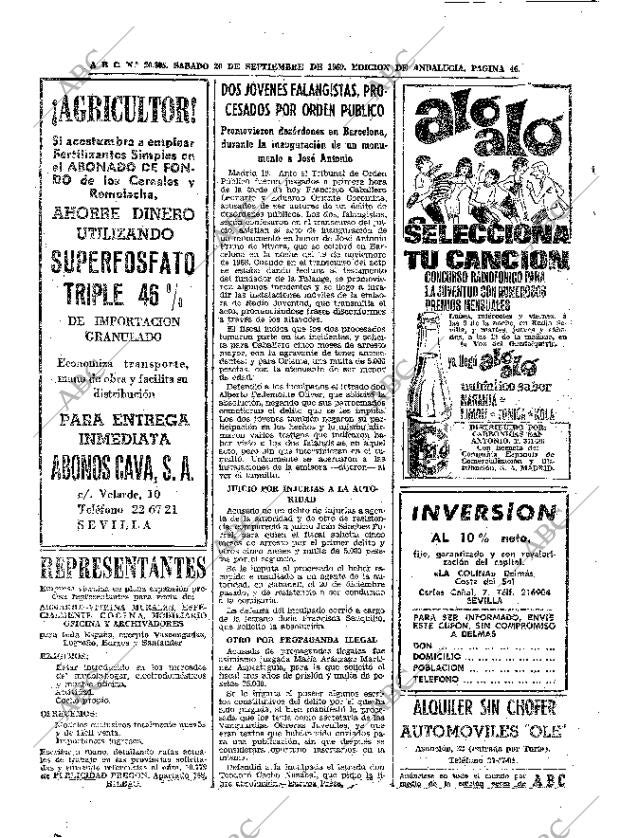 ABC SEVILLA 20-09-1969 página 46