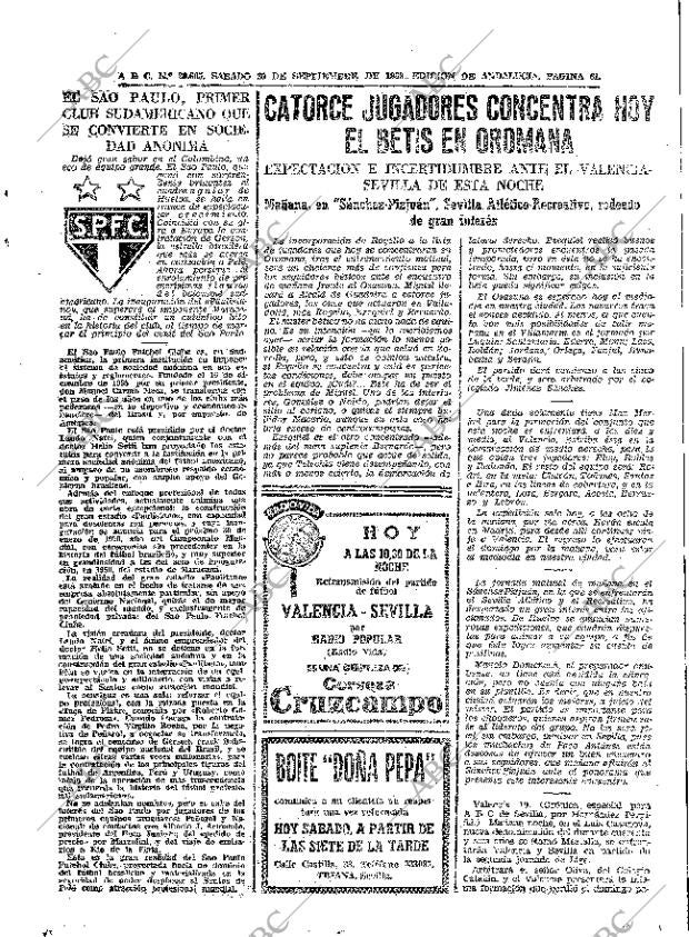 ABC SEVILLA 20-09-1969 página 61