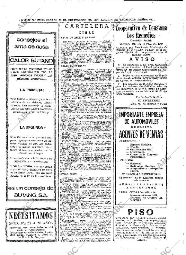 ABC SEVILLA 20-09-1969 página 66