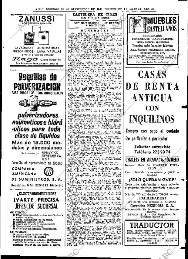 ABC MADRID 21-09-1969 página 69