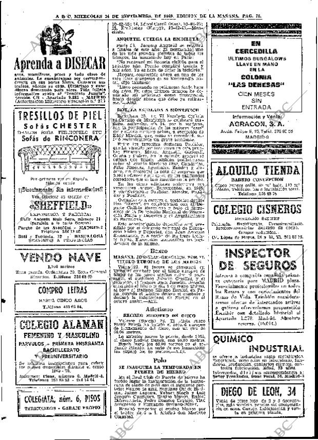 ABC MADRID 24-09-1969 página 70