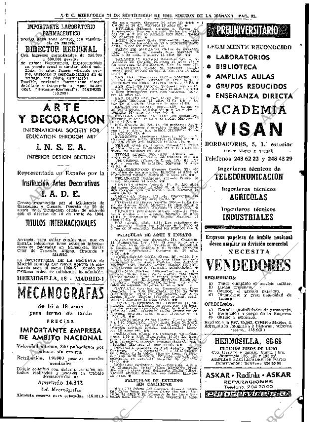 ABC MADRID 24-09-1969 página 83