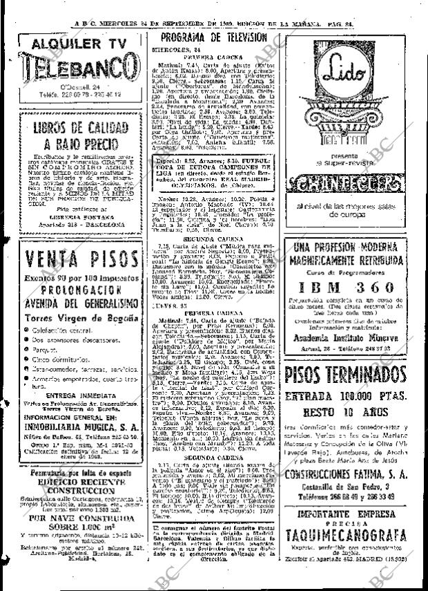 ABC MADRID 24-09-1969 página 84