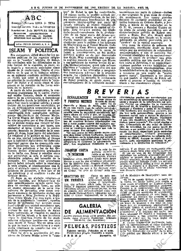 ABC MADRID 25-09-1969 página 22