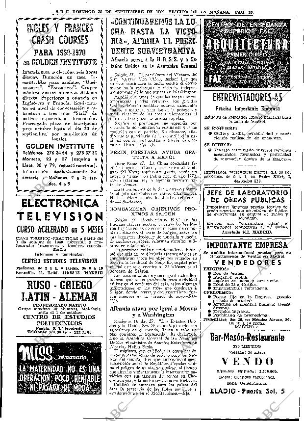 ABC MADRID 28-09-1969 página 20