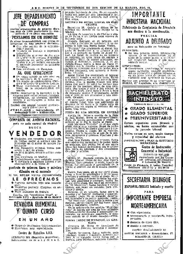 ABC MADRID 30-09-1969 página 74