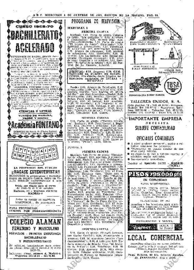 ABC MADRID 01-10-1969 página 84