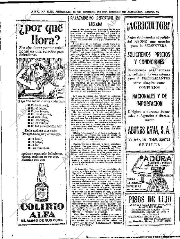 ABC SEVILLA 15-10-1969 página 74