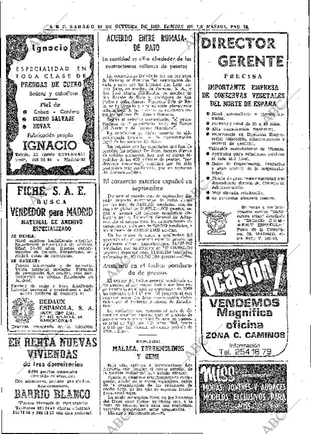 ABC MADRID 18-10-1969 página 74