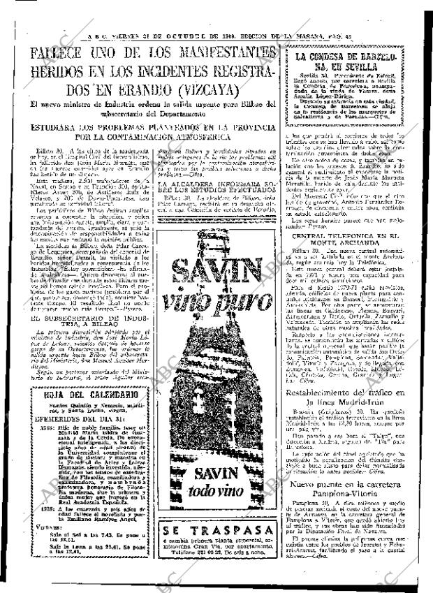 ABC MADRID 31-10-1969 página 45