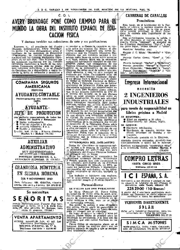 ABC MADRID 01-11-1969 página 75