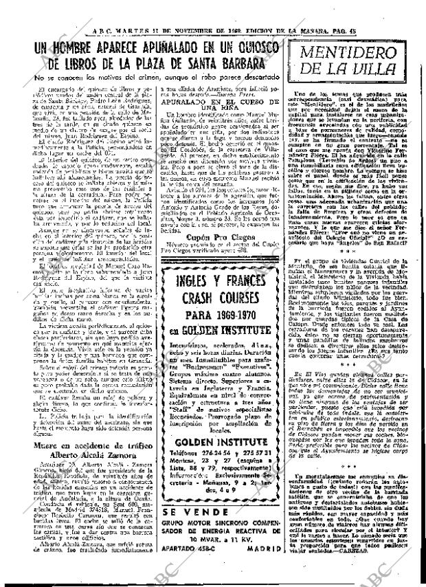 ABC MADRID 11-11-1969 página 45