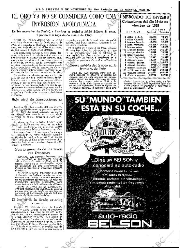 ABC MADRID 20-11-1969 página 67