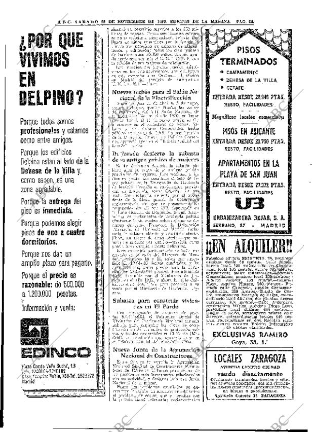 ABC MADRID 22-11-1969 página 64