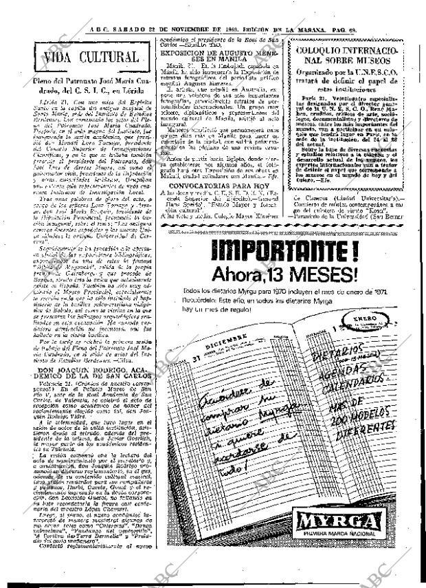 ABC MADRID 22-11-1969 página 69