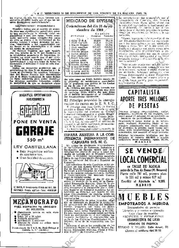 ABC MADRID 26-11-1969 página 70