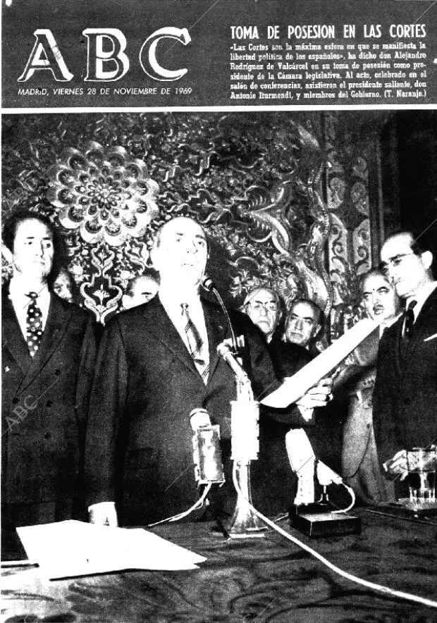 Periódico ABC MADRID 28-11-1969,portada - Archivo ABC