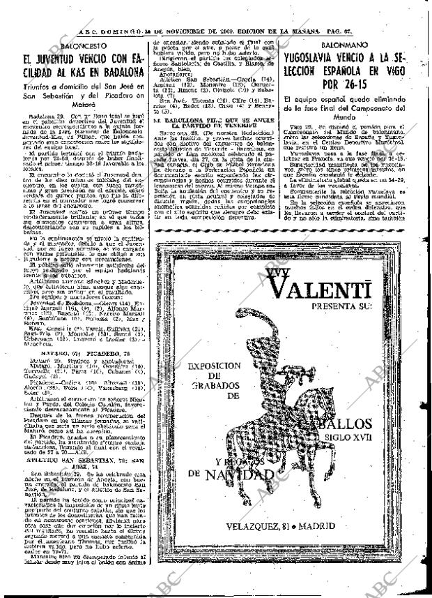 ABC MADRID 30-11-1969 página 67