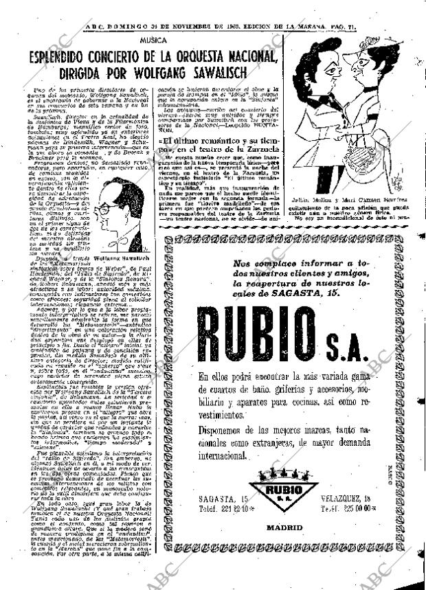 ABC MADRID 30-11-1969 página 71