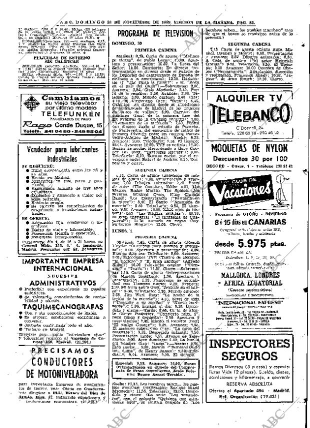 ABC MADRID 30-11-1969 página 83