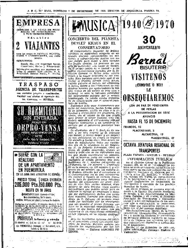 ABC SEVILLA 07-12-1969 página 74