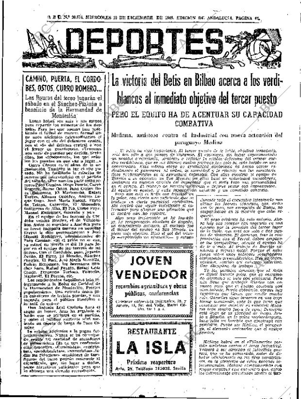 ABC SEVILLA 10-12-1969 página 61