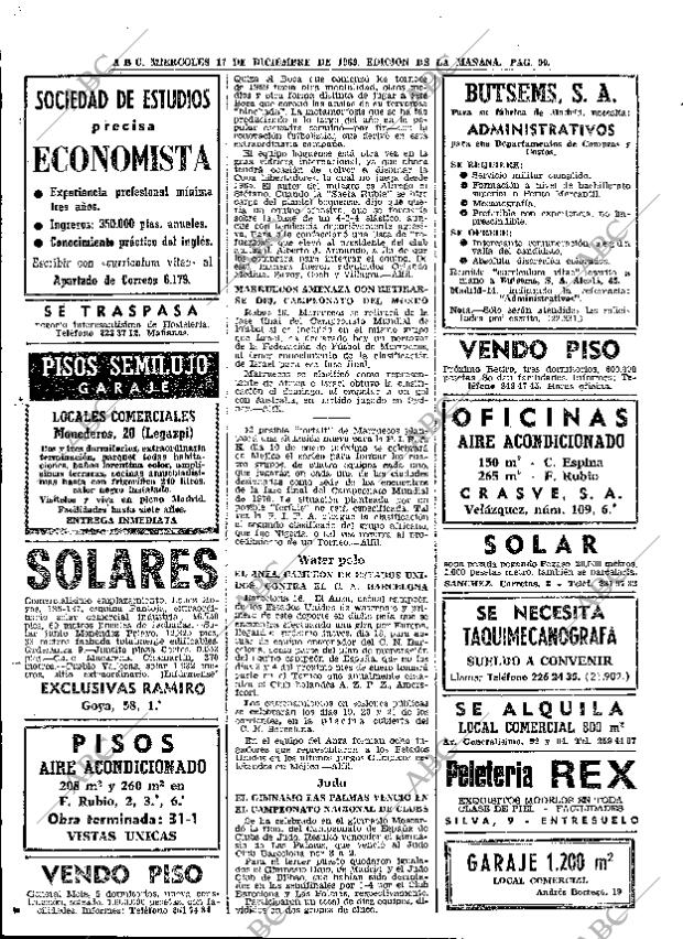 ABC MADRID 17-12-1969 página 90