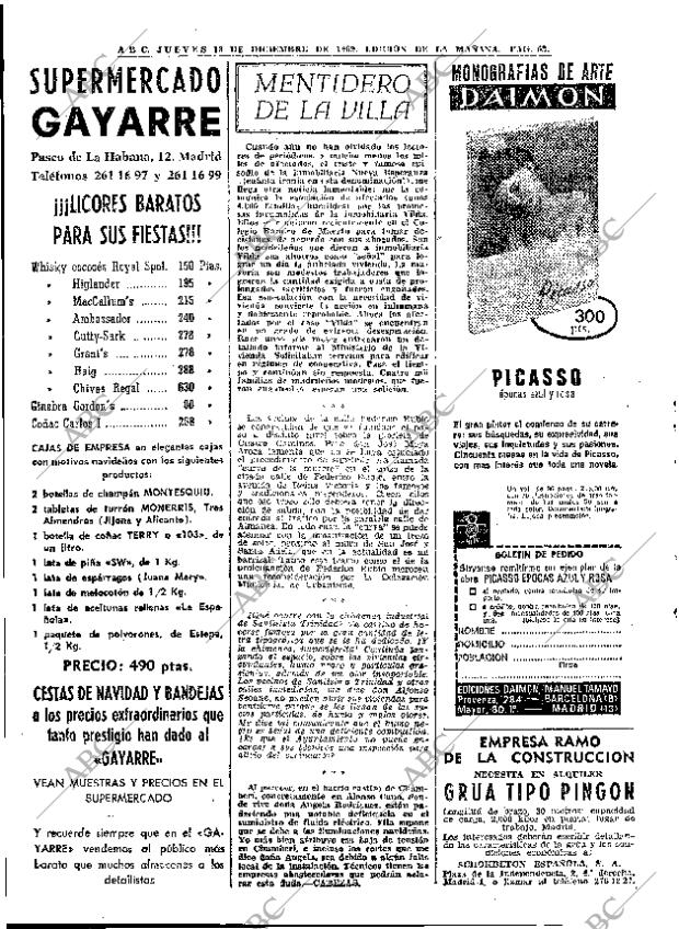 ABC MADRID 18-12-1969 página 62