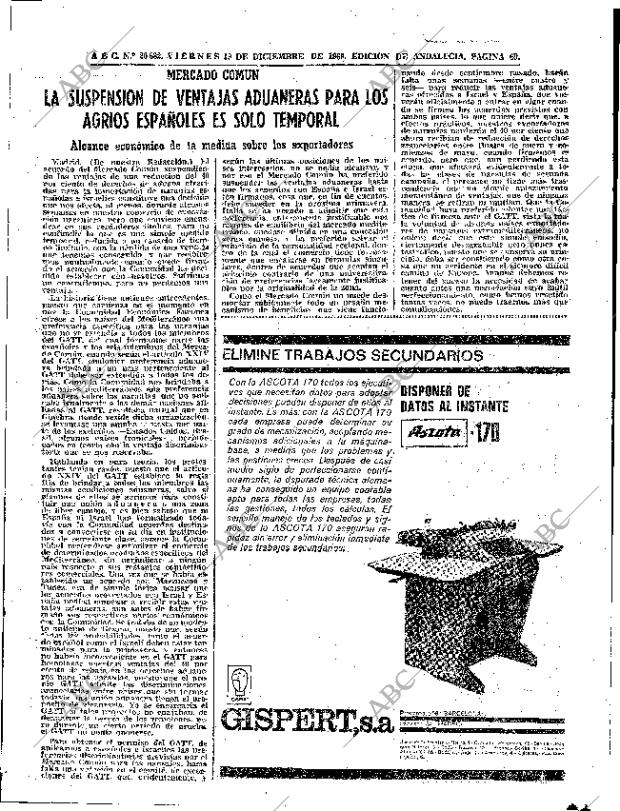 ABC SEVILLA 19-12-1969 página 69