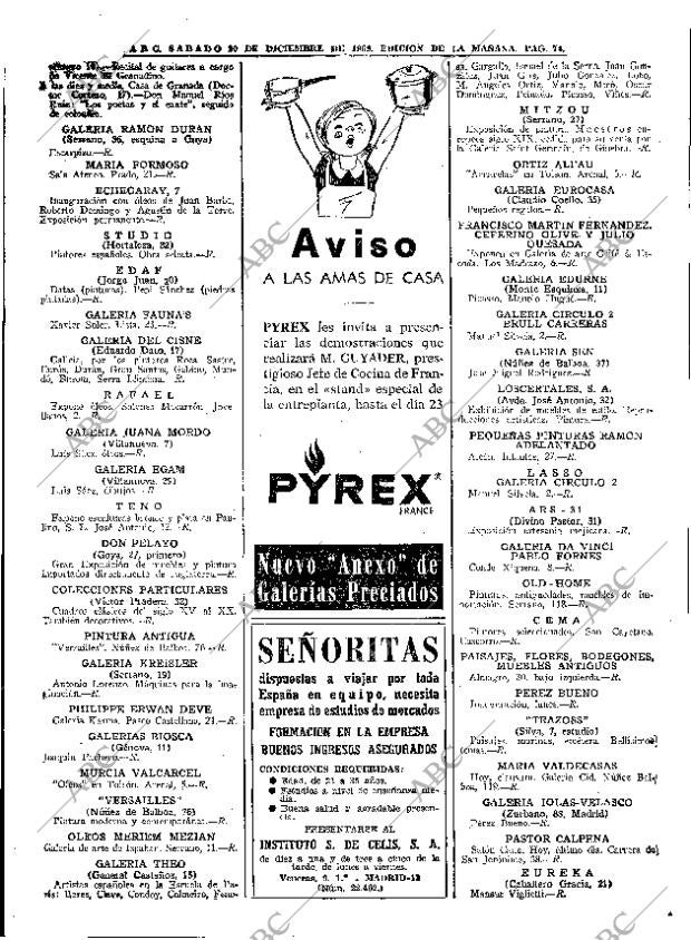 ABC MADRID 20-12-1969 página 74