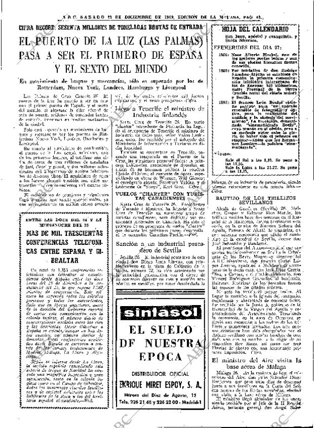 ABC MADRID 27-12-1969 página 49