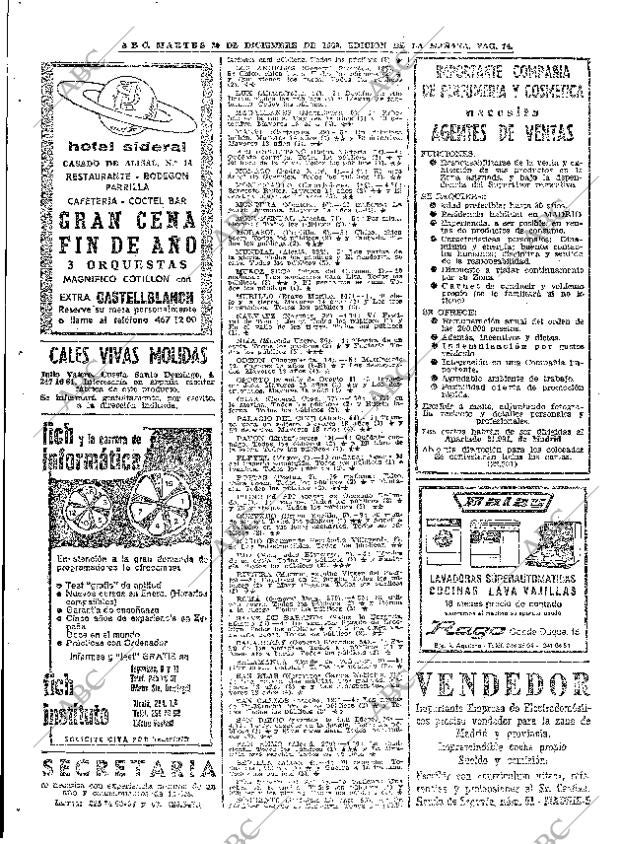 ABC MADRID 30-12-1969 página 74