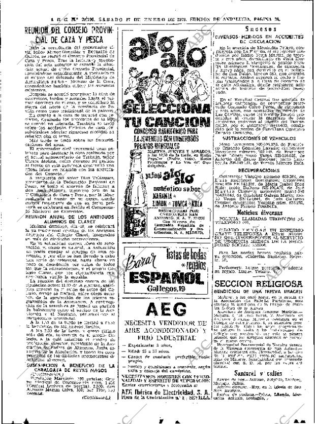 ABC SEVILLA 17-01-1970 página 36