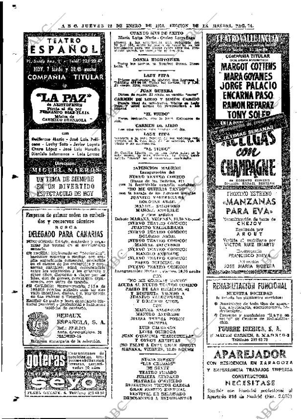 ABC MADRID 22-01-1970 página 74