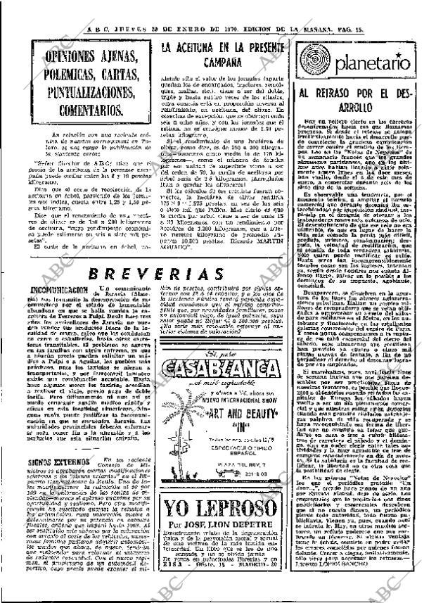 ABC MADRID 29-01-1970 página 15