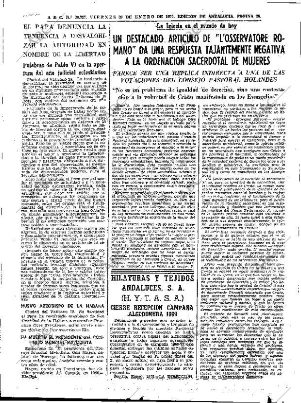 ABC SEVILLA 30-01-1970 página 25